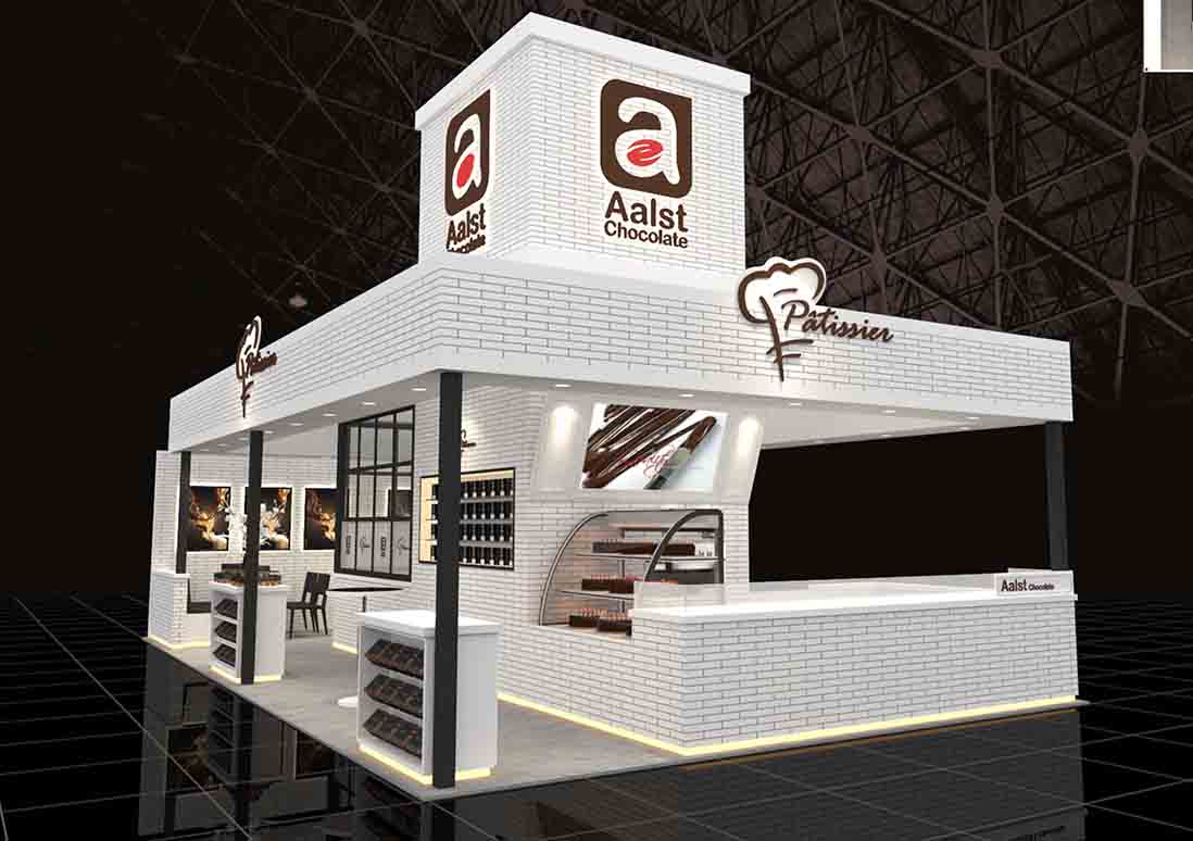中国国际烘焙展览展示设计,奥世巧克力展台设计,展览设计公司